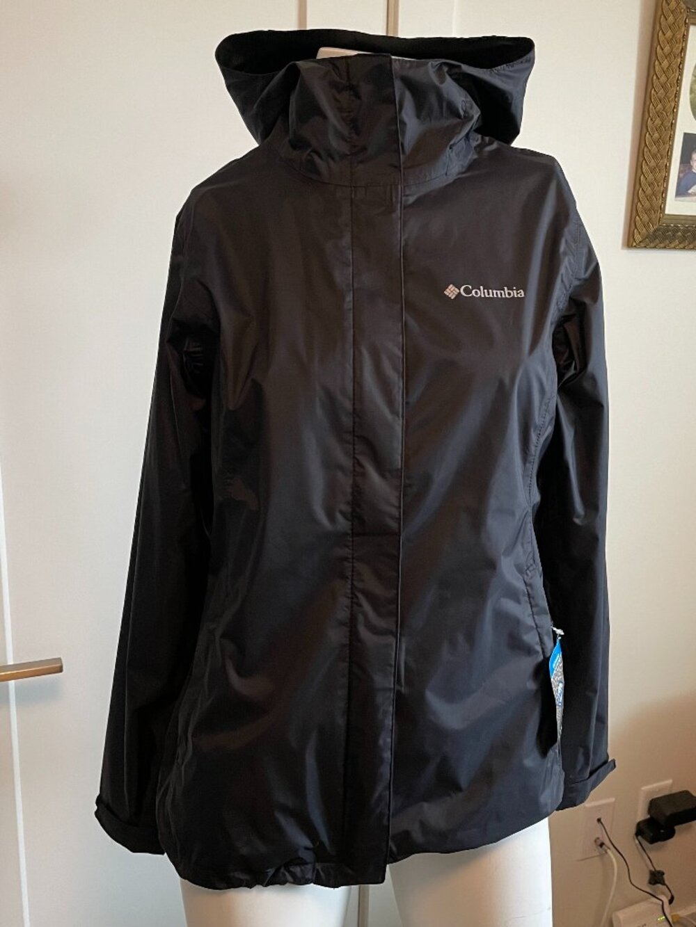 Columbia Sportswear Co Omni-Tech Arcadia II Outdoor Hooded Nylon Jacket Black XS